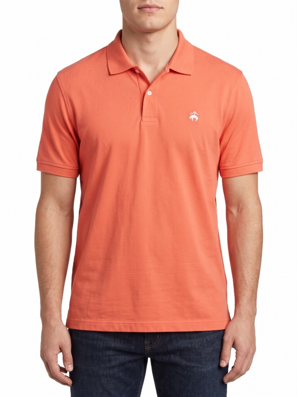 Brooks Brothers Mens XXL Short Sleeve Polo Shirt Coral Pink 100% Pima Cotton